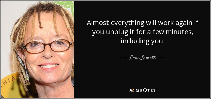 Almost everything will work again if you unplug it for a few minutes, including you - quote-almost-everything-will-work-again-if-you-unplug-it-for-a-few-minutes-including-you-anne-lamott-94-53-18