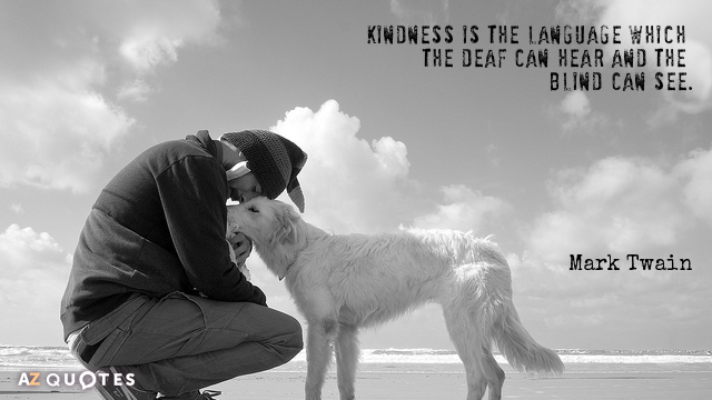 Mark Twain quote: Kindness is the language which the deaf can hear and the blind can...