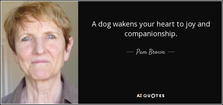 A dog wakens your heart to joy and companionship. - Pam Brown