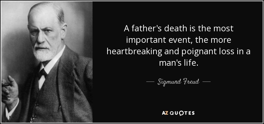 A father's death is the most important event, the more heartbreaking and poignant loss in a man's life. - Sigmund Freud