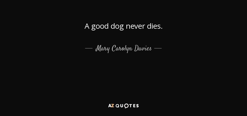 Mary Carolyn Davies Quote A Good Dog Never Dies