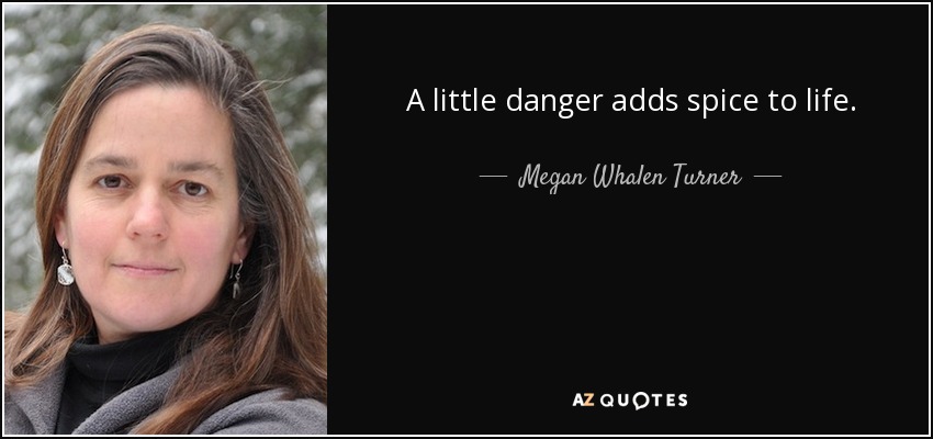 A little danger adds spice to life. - Megan Whalen Turner