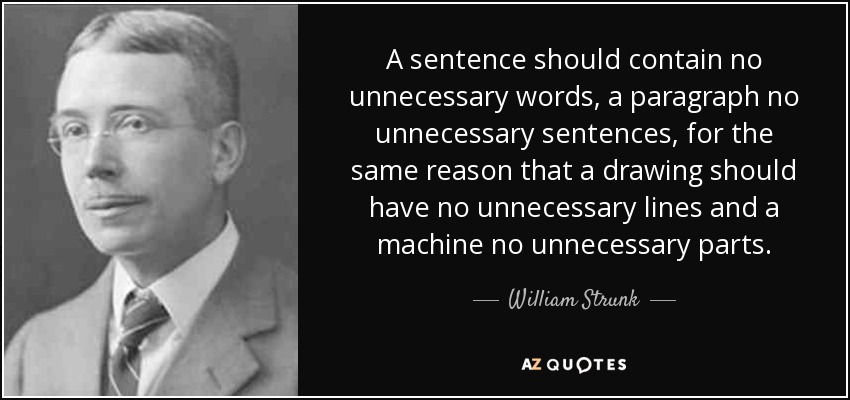 William Strunk Jr Quote A Sentence Should Contain No Unnecessary 