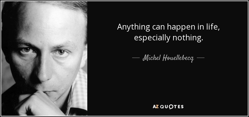 Anything can happen in life, especially nothing. - Michel Houellebecq