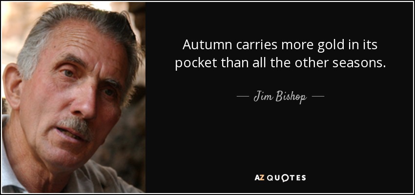 Autumn carries more gold in its pocket than all the other seasons. - Jim Bishop