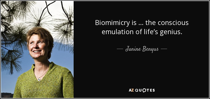 Biomimicry is … the conscious emulation of life’s genius. - Janine Benyus