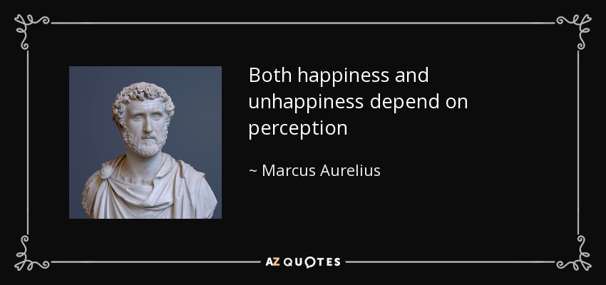 Both happiness and unhappiness depend on perception - Marcus Aurelius