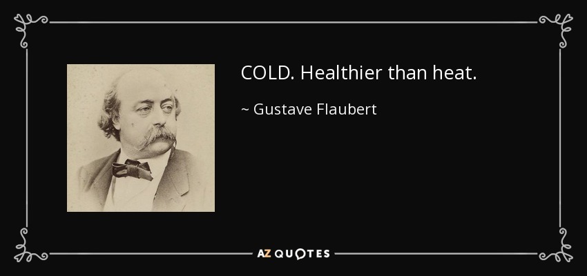 COLD. Healthier than heat. - Gustave Flaubert