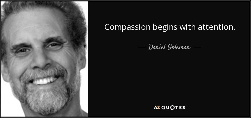 Compassion begins with attention. - Daniel Goleman