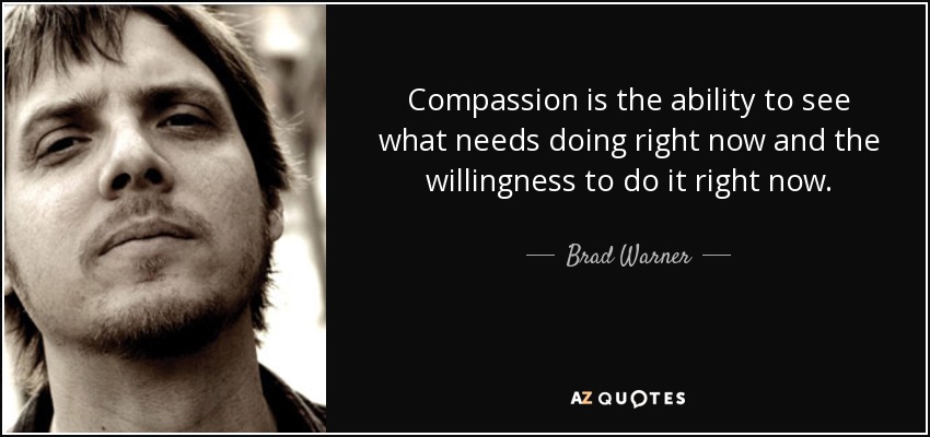 Compassion is the ability to see what needs doing right now and the willingness to do it right now. - Brad Warner