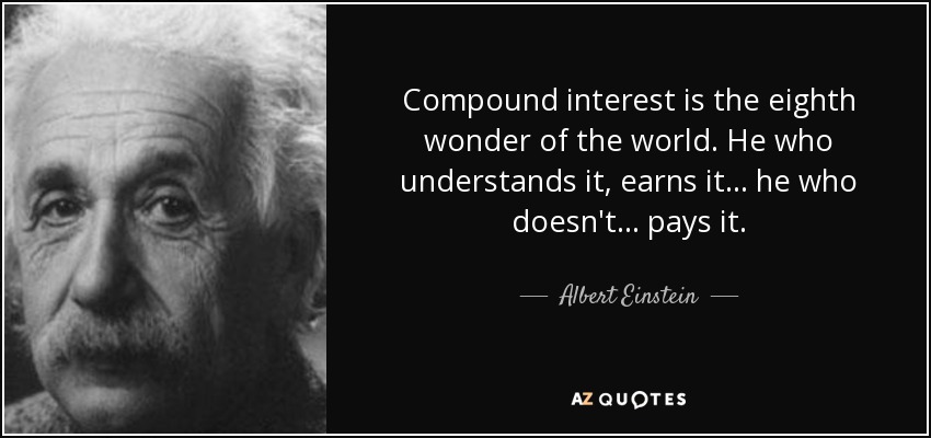 Albert Einstein quote: Compound interest is the eighth wonder of the