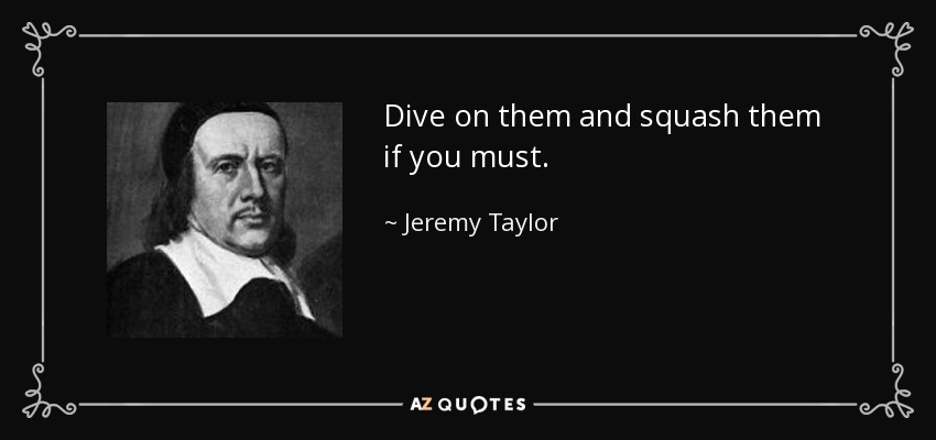 Dive on them and squash them if you must. - Jeremy Taylor