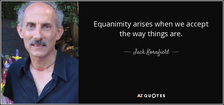 Equanimity arises when we accept the way things are. - Jack Kornfield