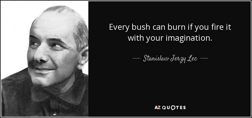 Every bush can burn if you fire it with your imagination. - Stanislaw Jerzy Lec