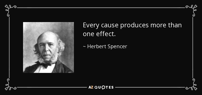 Every cause produces more than one effect. - Herbert Spencer