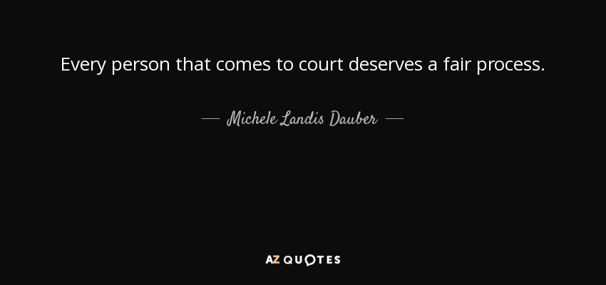 Michele Landis Dauber quote Every person that comes to court