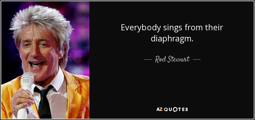 Everybody sings from their diaphragm. - Rod Stewart