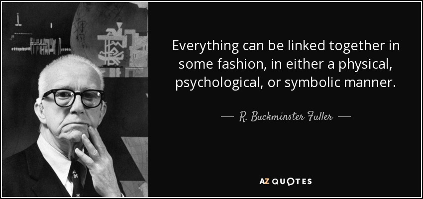Everything can be linked together in some fashion, in either a physical, psychological, or symbolic manner. - R. Buckminster Fuller