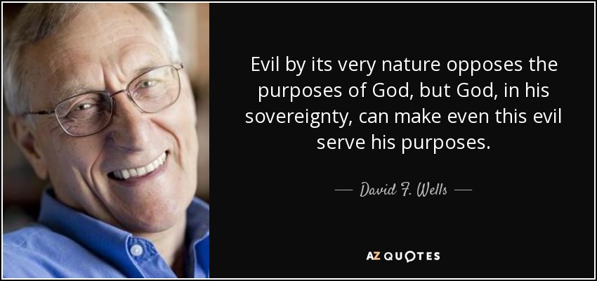 Evil by its very nature opposes the purposes of God, but God, in his sovereignty, can make even this evil serve his purposes. - David F. Wells