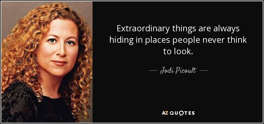Extraordinary things are always hiding in places people never think to look. - Jodi Picoult