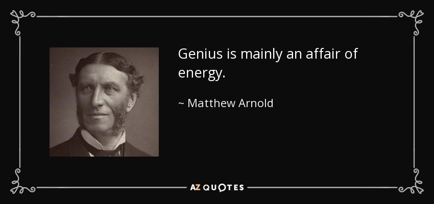 Genius is mainly an affair of energy. - Matthew Arnold