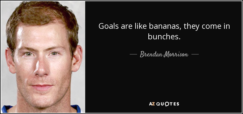 Goals are like bananas, they come in bunches. - Brendan Morrison