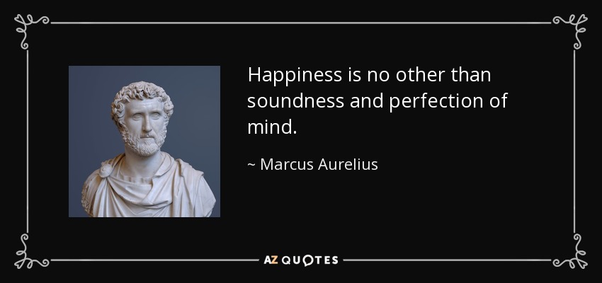 Happiness is no other than soundness and perfection of mind. - Marcus Aurelius