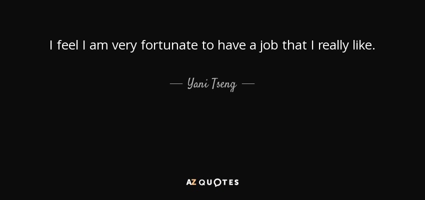 I feel I am very fortunate to have a job that I really like. - Yani Tseng