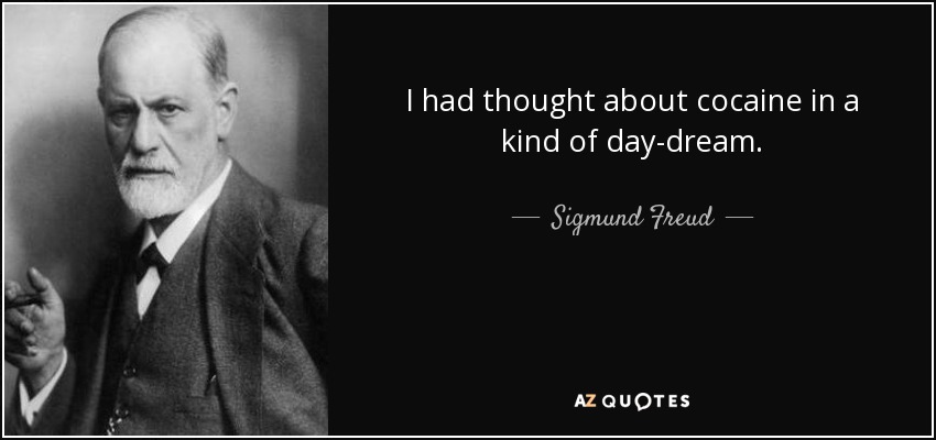 I had thought about cocaine in a kind of day-dream. - Sigmund Freud