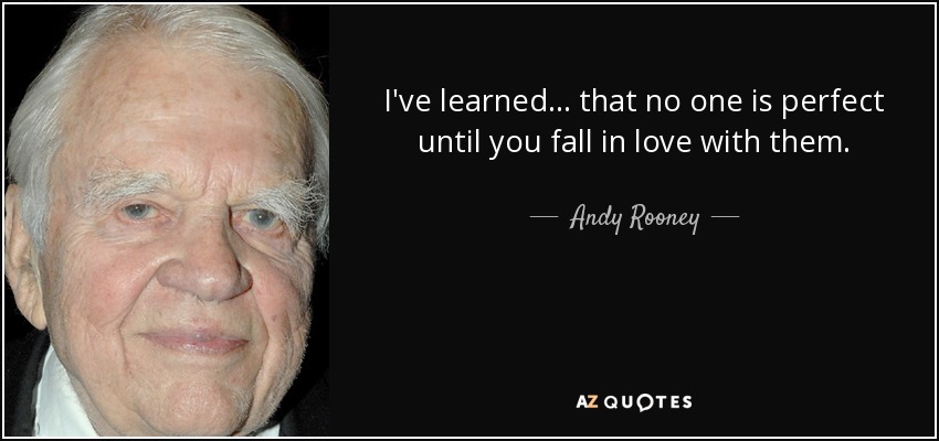 I've learned ... that no one is perfect until you fall in love with them. - Andy Rooney