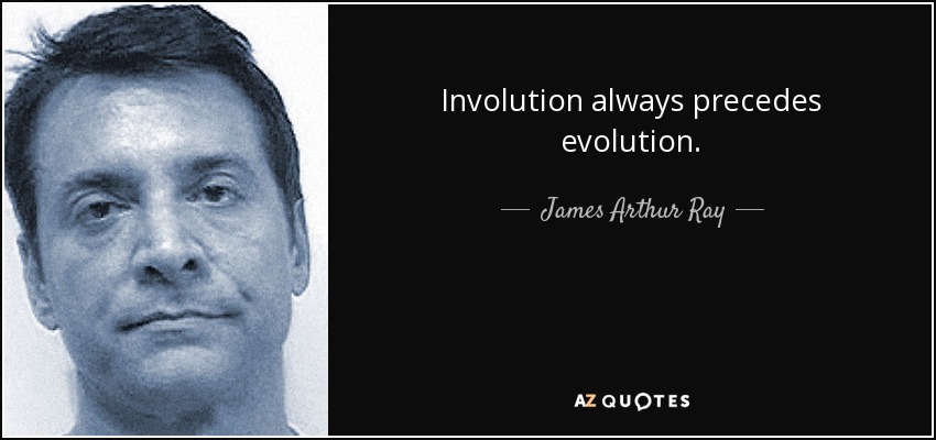 Involution always precedes evolution. - James Arthur Ray