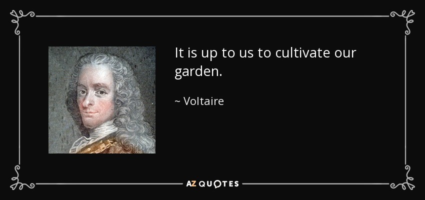 It is up to us to cultivate our garden. - Voltaire
