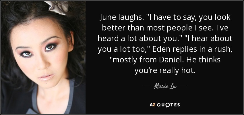 June laughs. 