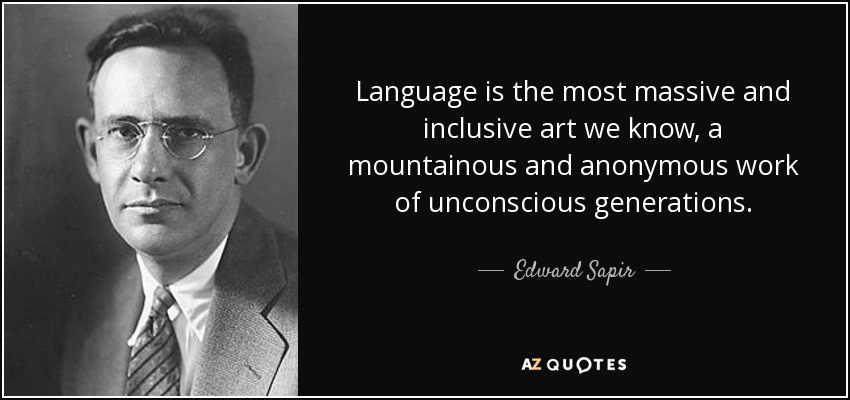 edward sapir culture language and personality