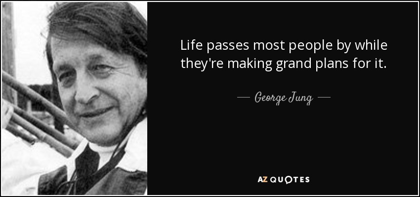 Life passes most people by while they're making grand plans for it. - George Jung