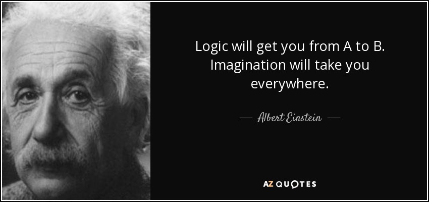 Albert Einstein quote: Logic will get you from A to B. Imagination will...