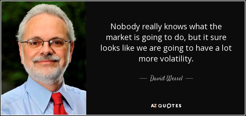Nobody really knows what the market is going to do, but it sure looks like we are going to have a lot more volatility. - David Wessel