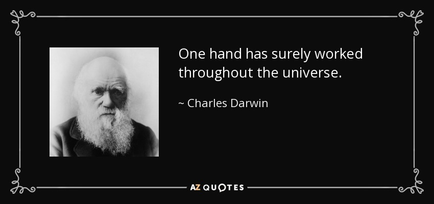 One hand has surely worked throughout the universe. - Charles Darwin