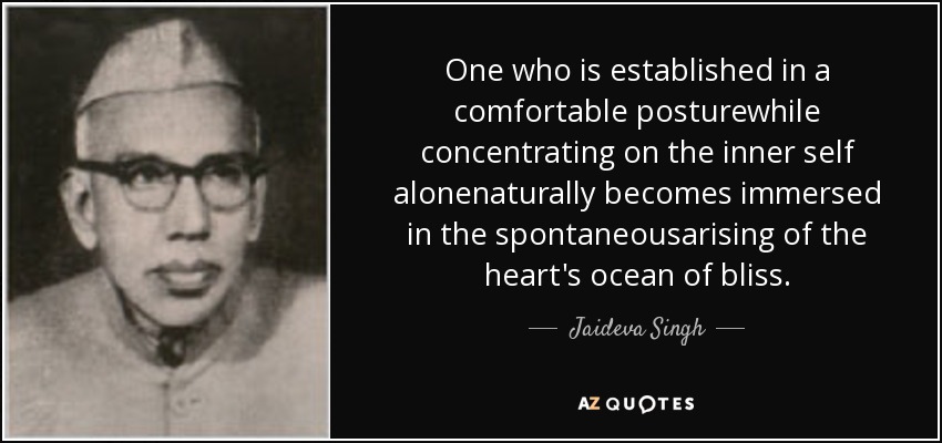 Jaideva Singh quote: One who is established in a comfortable ...