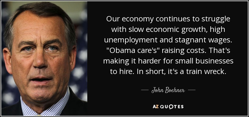 Our economy continues to struggle with slow economic growth, high unemployment and stagnant wages. 