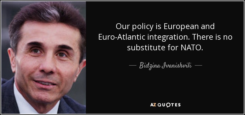 Our policy is European and Euro-Atlantic integration. There is no substitute for NATO. - Bidzina Ivanishvili