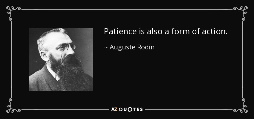 Patience is also a form of action. - Auguste Rodin