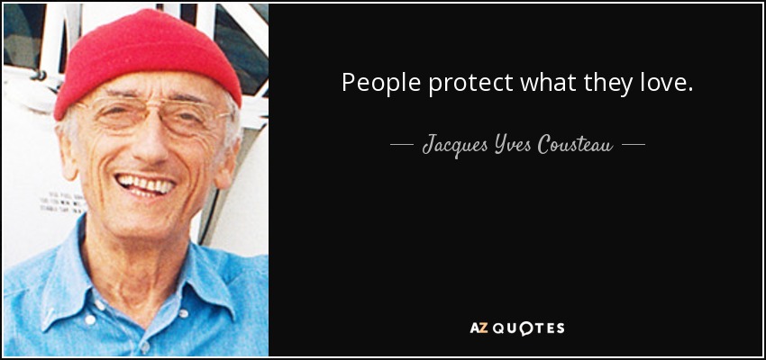 People protect what they love. - Jacques Yves Cousteau