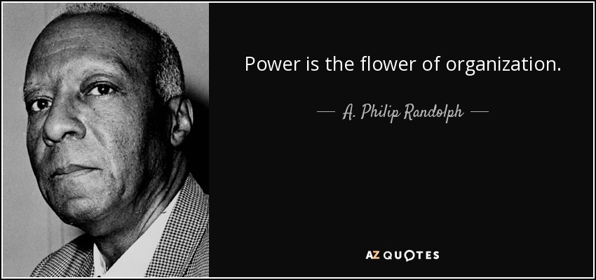 Power is the flower of organization. - A. Philip Randolph