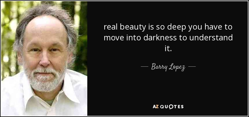 real beauty is so deep you have to move into darkness to understand it. - Barry Lopez