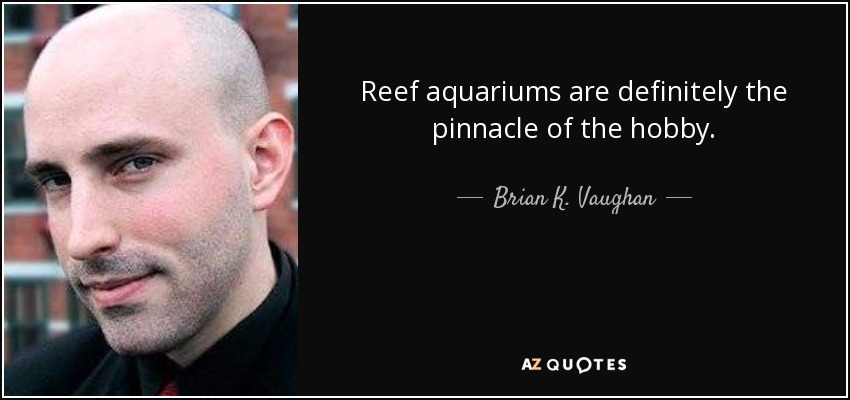 Reef aquariums are definitely the pinnacle of the hobby. - Brian K. Vaughan