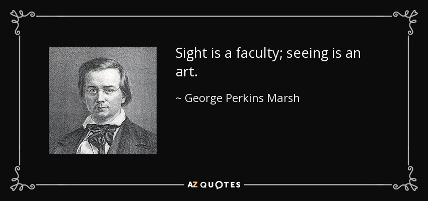 Sight is a faculty; seeing is an art. - George Perkins Marsh