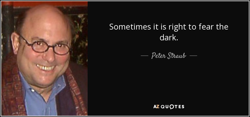 Sometimes it is right to fear the dark. - Peter Straub