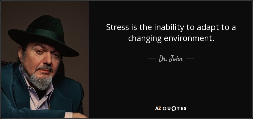 Stress is the inability to adapt to a changing environment. - Dr. John