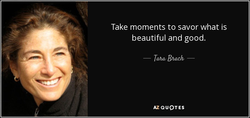 Take moments to savor what is beautiful and good. - Tara Brach